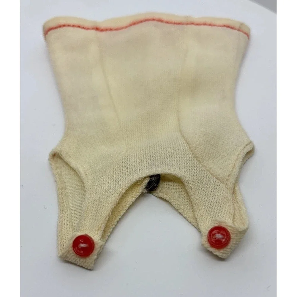 Vintage Barbie Tennis Dress Cream Color 2 Small Decorative Buttons, Snap Closure